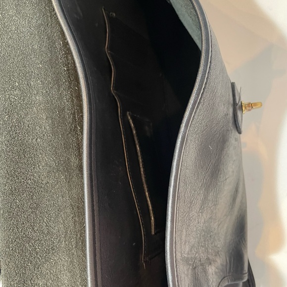 COACH VINTAGE USA BLACK TURN LOCK LEATHER SHOULDER BAG CROSSBODY PURSE WILLIS - Picture 6 of 6